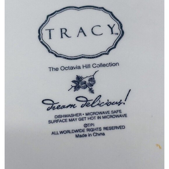 Tracy OCTAVIA HILL Solid Cream Twisted Rope Edge Ceramic 8" Salad Plates Set 4 - Picture 10 of 16